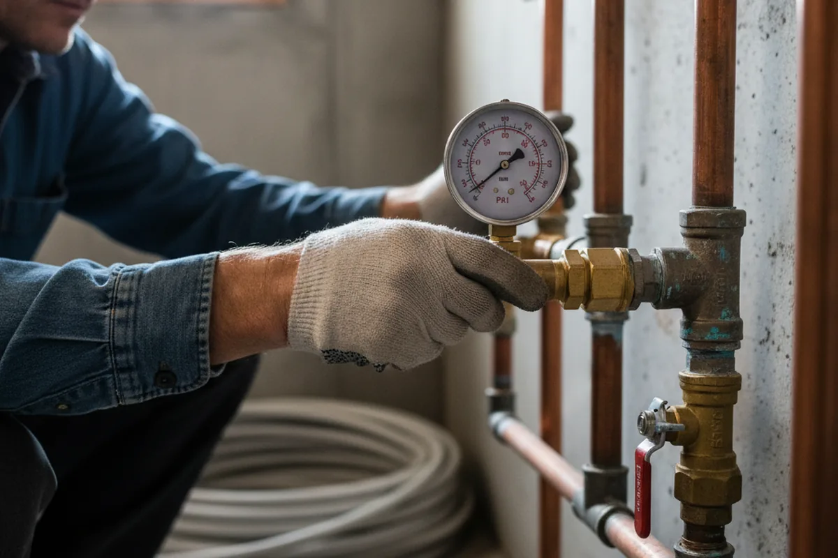 Pressure testing a repaired line during Water Line Repair in Maineville