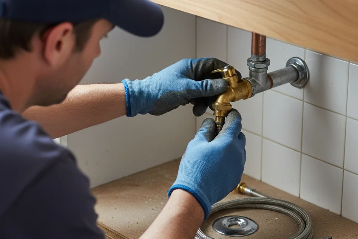 Shutoff valve and fitting work during Faucet and Fixture Repair in Maineville